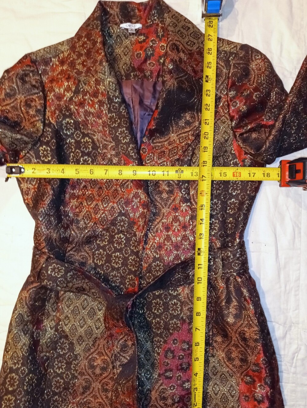 Cache Brown and Red Brocade Belted Blazer - Picture 8 of 8